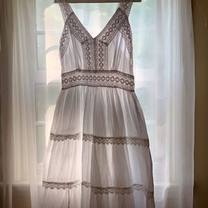 White Lace 100% Indian Cotton Dress